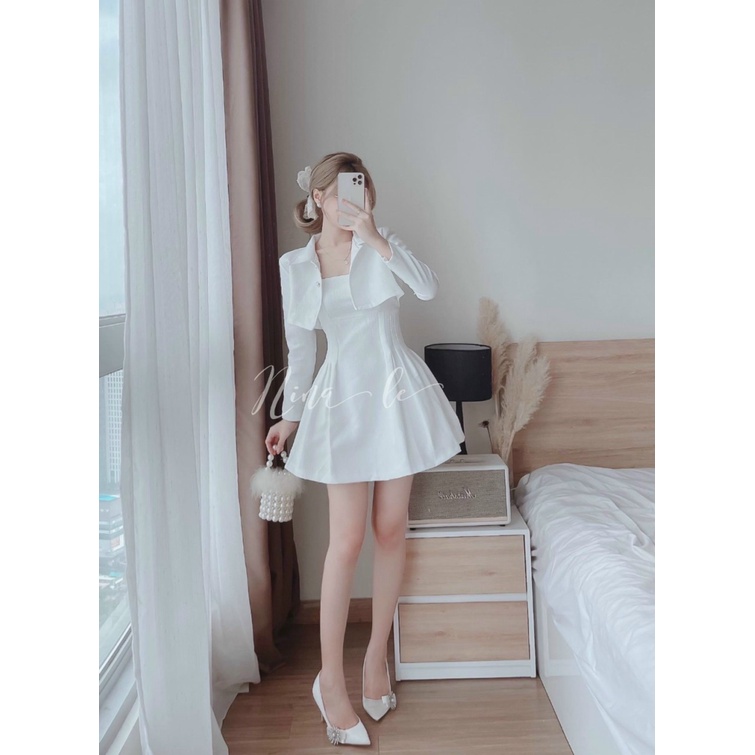 Đầm Công Chúa Màu Trắng Dáng Xòe Có Áo Khoác Lửng Chất For Mặc Đẹp Tôn Dáng [NEW UNISEX]