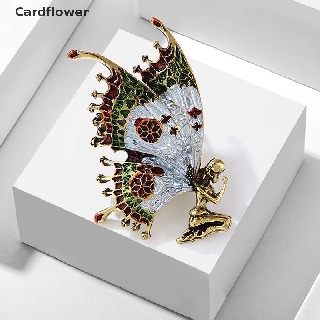 &lt; Cardflower &gt; Trâm Cài Áo Tráng Men Hình Cánh Bướm Thiên Thần Vintage Quà Tặng Đang Giảm Giá