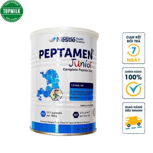 Sữa Peptamen Junior 400gram sữa cao năng lượng dành cho trẻ suy dinh dưỡng, kém hấp thu, giúp trẻ tăng cân