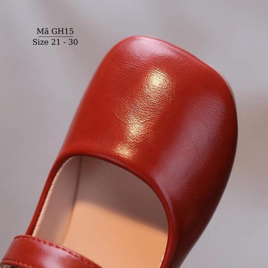 Giày bé gái búp bê đỏ bệt dễ thương cho trẻ em 1 2 3 4 5 tuổi đón Noel giáng sinh Mẫu mới 2021 LIMIBABY GH15 mới về