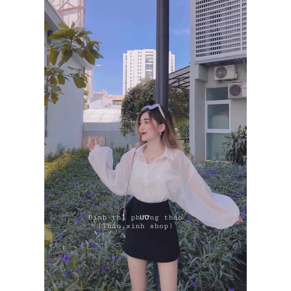Áo sơ mi nữ thời trang🍁 cổ đức vải voan mềm, kèm áo 2 dây, ulzzang EOBI