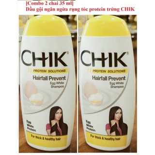[Combo 2 chai 35 ml] Dầu gội ngăn ngừa rụng tóc protein trứng CHIK