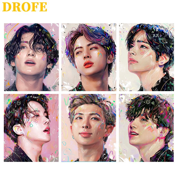 DROFE 【40x50cm】 ~BTS Vẽ theo số cho người lớn / painting by number home  decor / Tranh Sơn Dầu Số Hóa Phong Cảnh Nhiều | Shopee Việt Nam