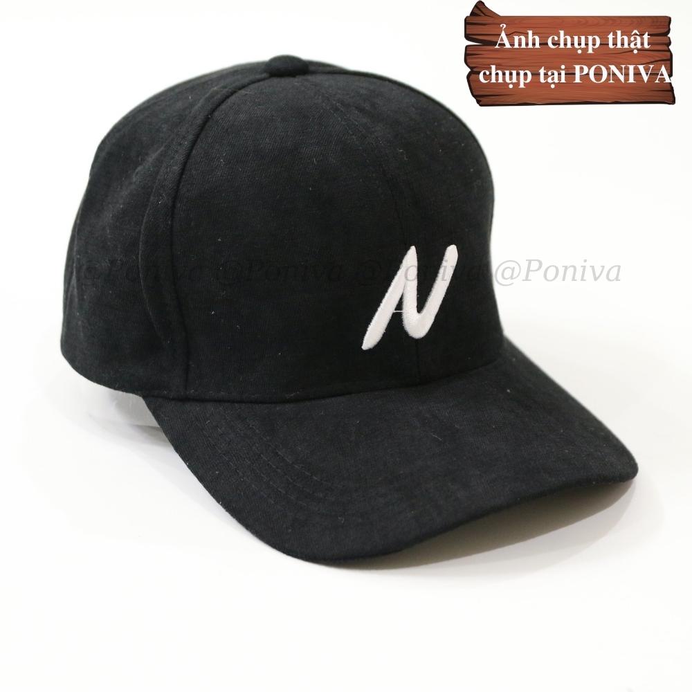 Mũ lưỡi trai ❤️ Nón kết thêu chữ N chất nhung mịn form unisex LaMin5 phong cách Ulzzang Thời trang PONIVA siêu hot