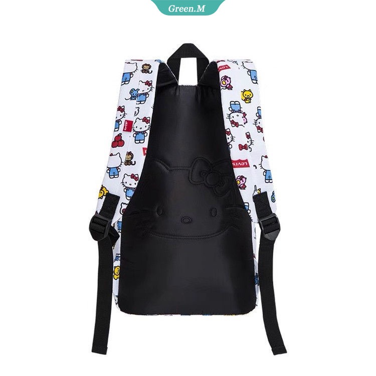 Ba Lô Đi Học Sức Chứa Lớn Họa Tiết Hoạt Hình Hello Kitty Sanrio Dễ Thương Cho Nữ