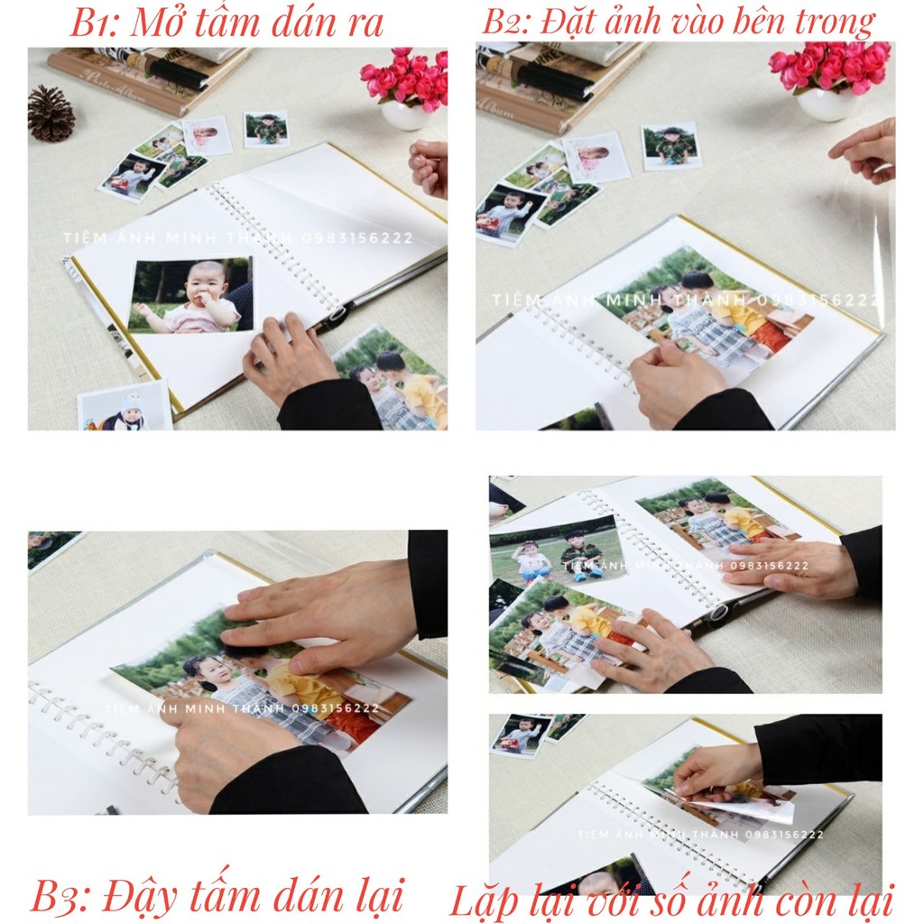 Album tự dán ảnh/album DIY nhiều mẫu xinh tại Tiệm ảnh Minh Thành