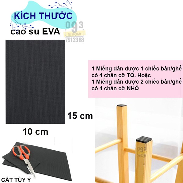 Combo 2 Miếng Dán Cao Su Lót Sàn Chống Trầy 15x10 cm