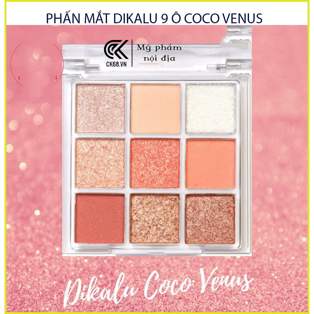 Bảng Phấn Mắt Nhũ🍑FREESHIP🍑phấn trang điểm mắt 9 Ô Dikalu Tông Màu Nâu Cam Vàng