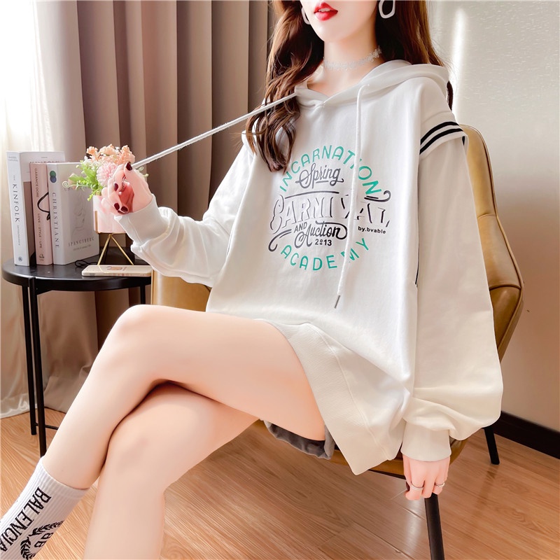 Áo hoodie mỏng giả hai lớp IELGY phong cách trẻ trung thời trang cho nữ