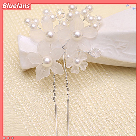 1 Kẹp Tóc Hoa Đính Ngọc Trai Giả Màu Trắng Cho Cô Dâu