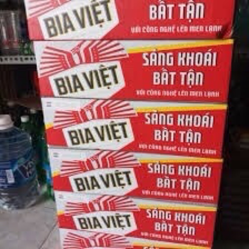 Hàng sẵn Thùng 24 lon Bia Việt 230ml_Halizken sản xuất tại Việt Nam date mới