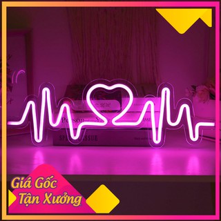 Đèn led neon trang trí mẫu Nhịp đập Trái tim chiếu sáng tường trang trí trong bầu không khí bố trí phòng ngủ