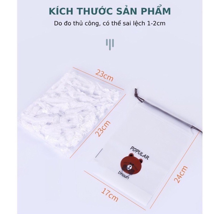 Màng bọc thực phẩm nilong PE bảo quản đồ ăn có chun co giãn siêu dai túi đựng hình gấu tái sử dụng nhiều lần SUMUHOME