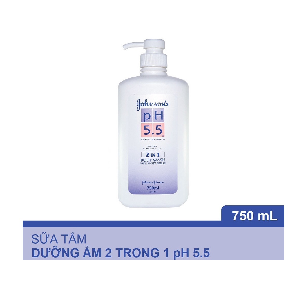 Sữa tắm dưỡng ẩm Johnon & Johnson pH 5.5 chứa kem dưỡng ẩm chai 750ml