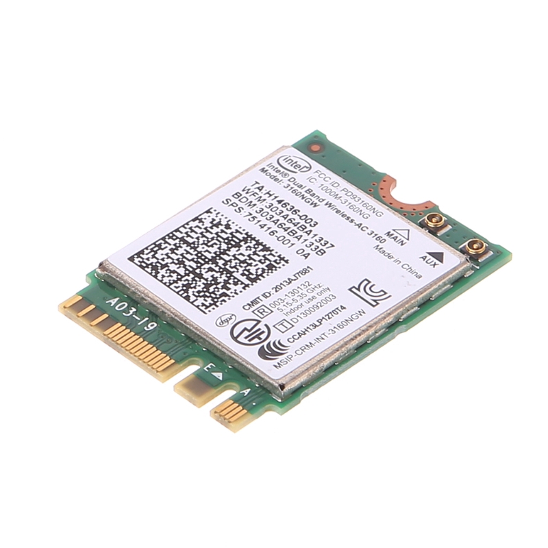 Thẻ Wifi 4.0 Intel băng tần kép 802.11 AC 3160 NGW NGFF chất lượng cao