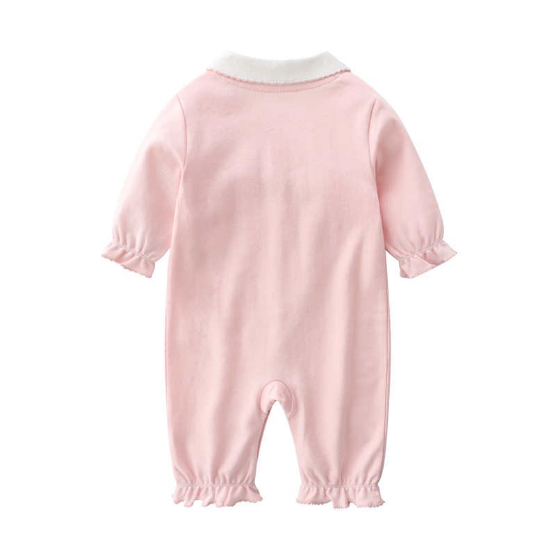 Áo Liền Quần Tay Dài Bằng Cotton Thời Trang Dành Cho Bé Gái 0-1 - 2-3 Tuổi 2318