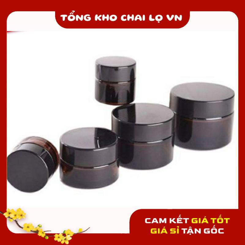 Hủ Đựng Kem ❤ SIÊU RẺ ❤ Hũ Chiết Kem Thủy Tinh Nâu 5g,10g , Hũ lọ chiết mỹ phẩm , phụ kiện du lịch