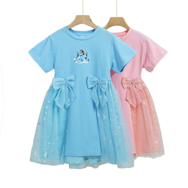 Đầm Thun Cotton Tay Ngắn Dáng Dài In Hình Công Chúa Băng Giá Elsa Phong Cách Hàn Quốc Hàng Mới Dành Cho Bé Gái 2022
