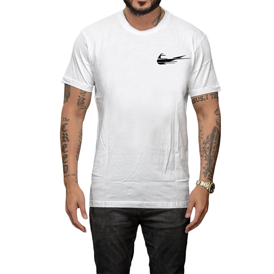 Men Short Sleeve White Broken Pattern T-shirt Fashion Round Neck Basic Casual Shirt Unisex Couple Shirt For Sports
