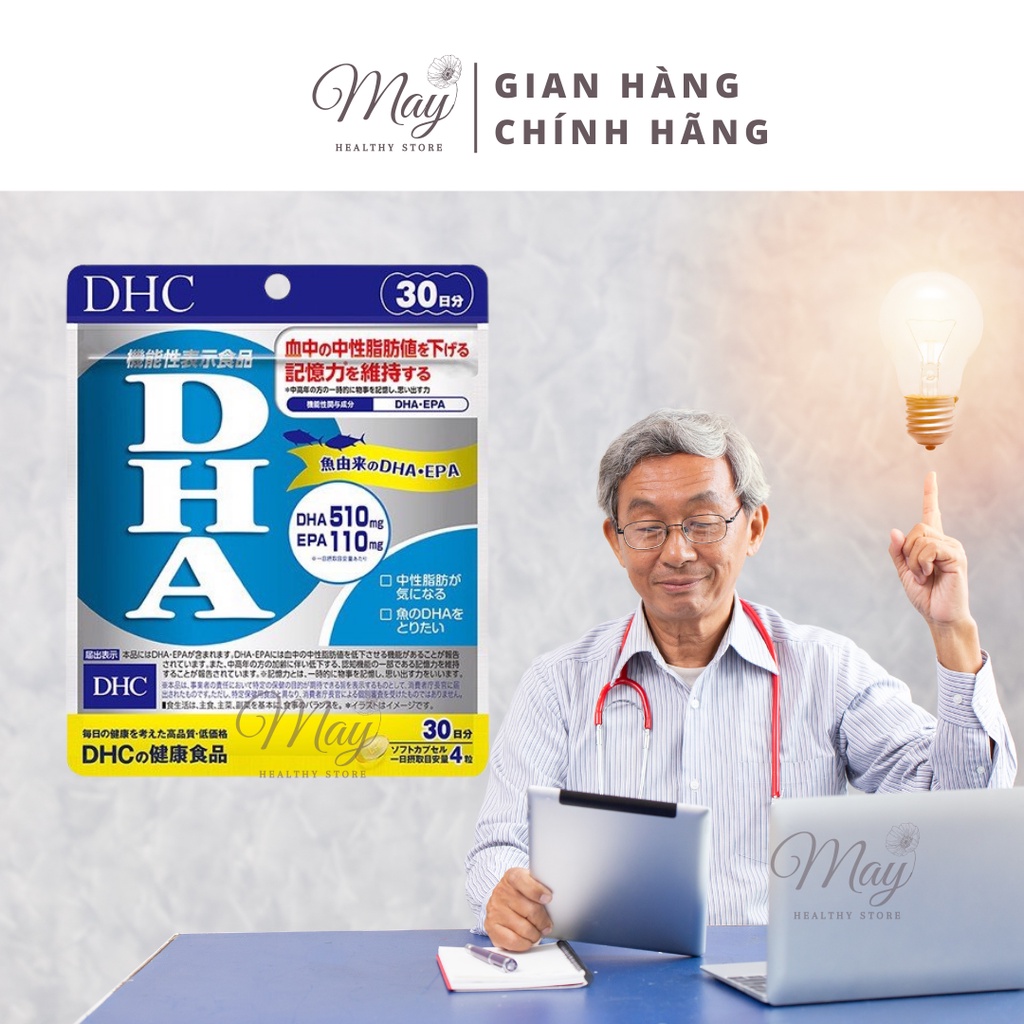 Viên Uống DHA DHC 30 ngày Bổ Não, Mắt Và Tim Mạch (Gói 120 Viên)