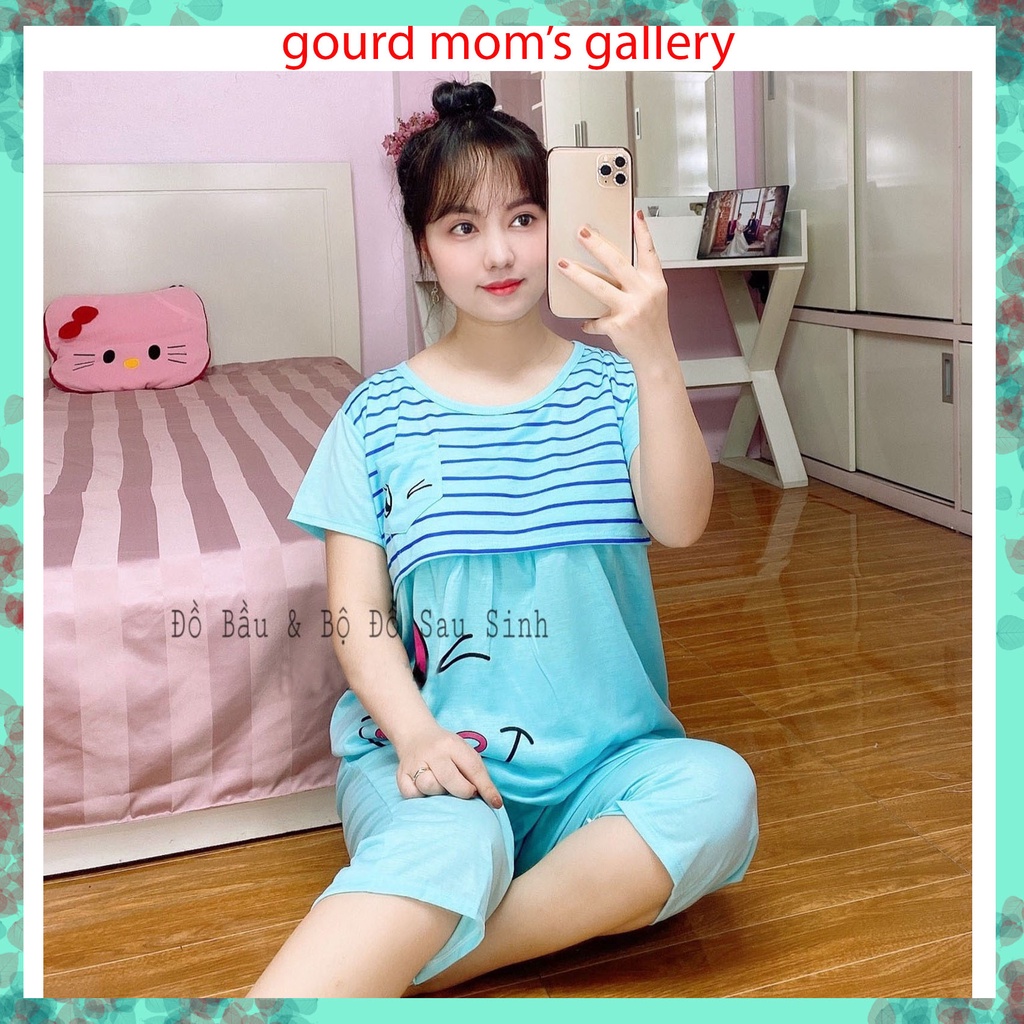 Bộ bầu - bộ sau sinh - chất liệu cotton - kiểu mới thời trang ( Lửng Mặt Cười )