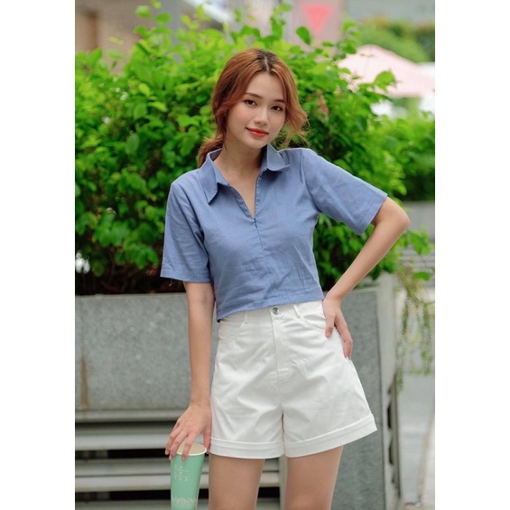 Quần đùi lưng cao lật lai Elly clothing