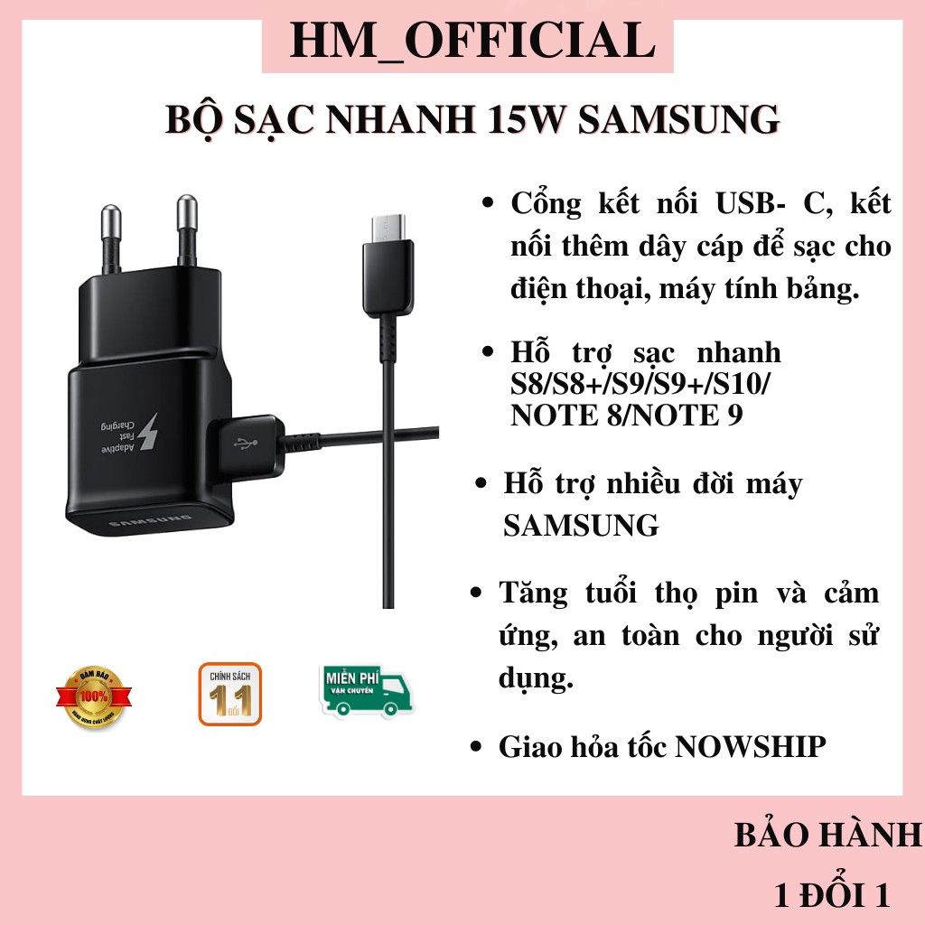 Bộ Sạc Nhanh Sam-Sung S8/ S9/ S10/ N8 /  N9 BẢO HÀNH 12 THÁNG