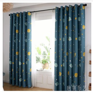 1 Tấm rèm vải Khoen Lỗ, Khoen Ri Đô, Rèm Dán khổ 2.7m - vũ trụ xanh