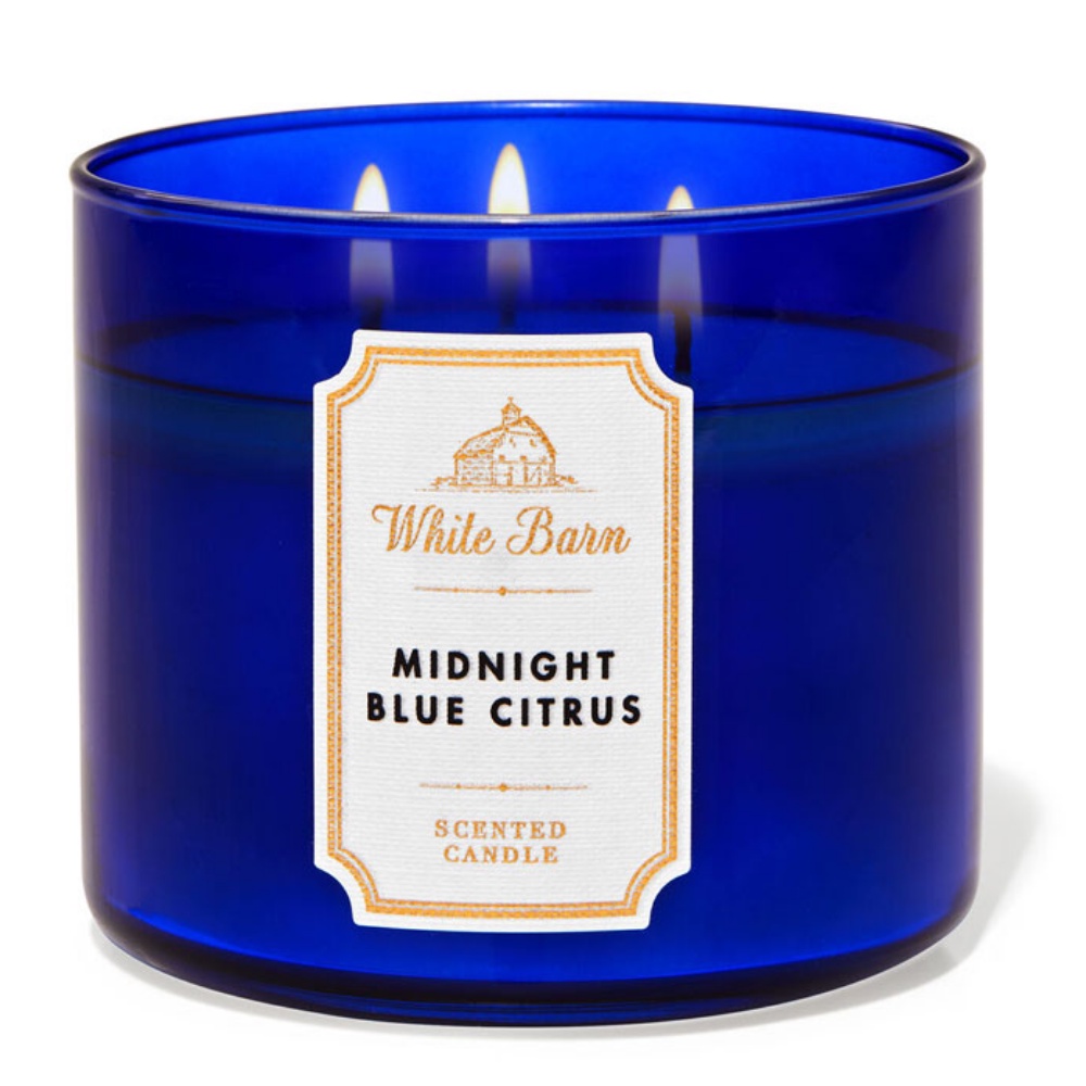 [BILL MỸ] NẾN THƠM THƯ GIÃN BATH AND BODY WORK WHITE BARN 3 BẤC MÙI MIDNIGHT BLUE CITRUS