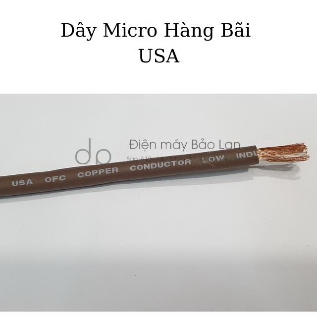 Dây Micro Hàng Bãi USA , Chống Nhiễu Cao Cấp , Màu Nâu , Bảo Hành 6 Tháng