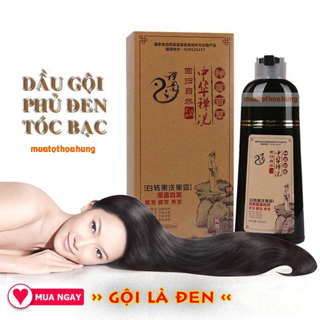 Dầu Gội Làm Đen Tóc Bạc Sớm Nhanh Bóng Mượt 500 gam Sau 1 Lần Gội [ Chỉ mất 15 Phút Tại Nhà ]