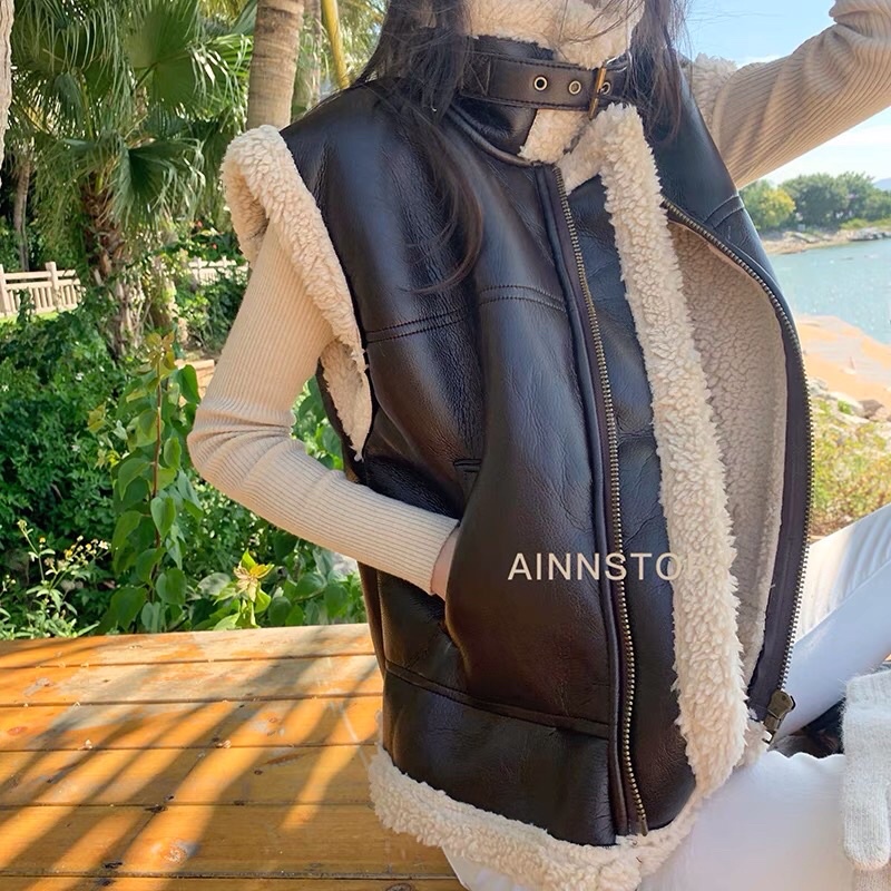 Áo gile da lót lông cá tính