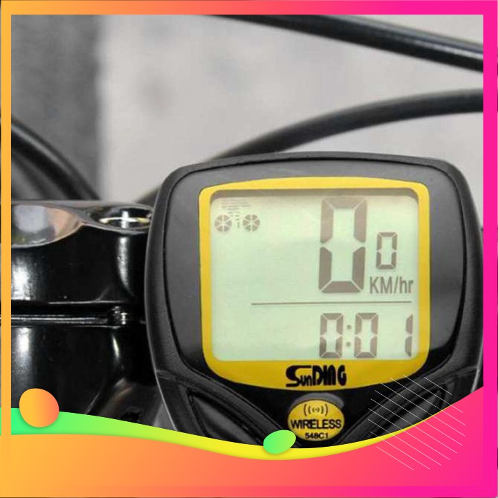 ⚡ Đồng hồ Công tơ mét Xe đạp không dây SunDing 548C - DHXD 548C