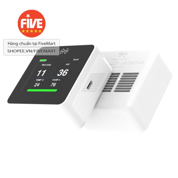 Máy đo chất lượng không khí DAVINCI, đo nồng độ bụi mịn PM2.5, chỉ số AQI và tình trạng của không khí - hàng chính hãng