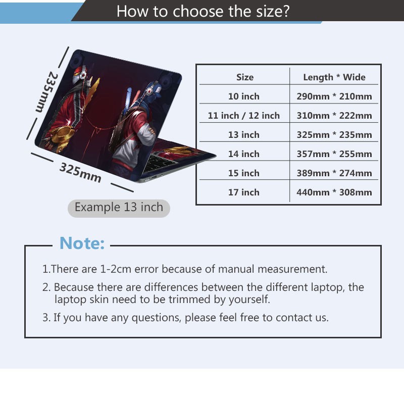 Miếng Dán Trang Trí Laptop 13.3 / 14 / 15.6 / 17 inch Dành Cho MacBook Dell HP Lenovo Acer Asus