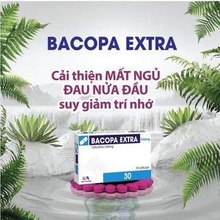 Bổ não BACOPA EXTRA Tăng cường tuần hoàn não - Cải thiện hoa mắt chóng mặt tiền đình Hộp 30 viên