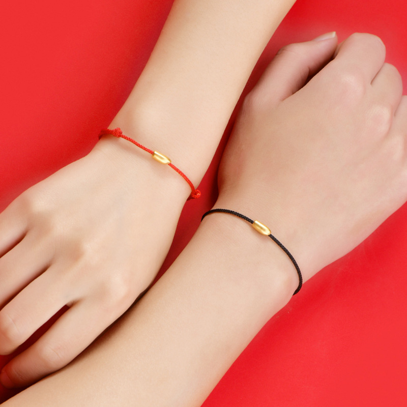 Woven Red Rope Gold Bracelets Couple Accessories Birthday Gifts