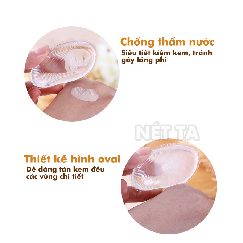 Mút trang điểm silicone sponge  silisponge hình oval đánh nền tán kem tiết kiệm mỹ phẩm,mềm mịn và tiện lợi(hình ovan)