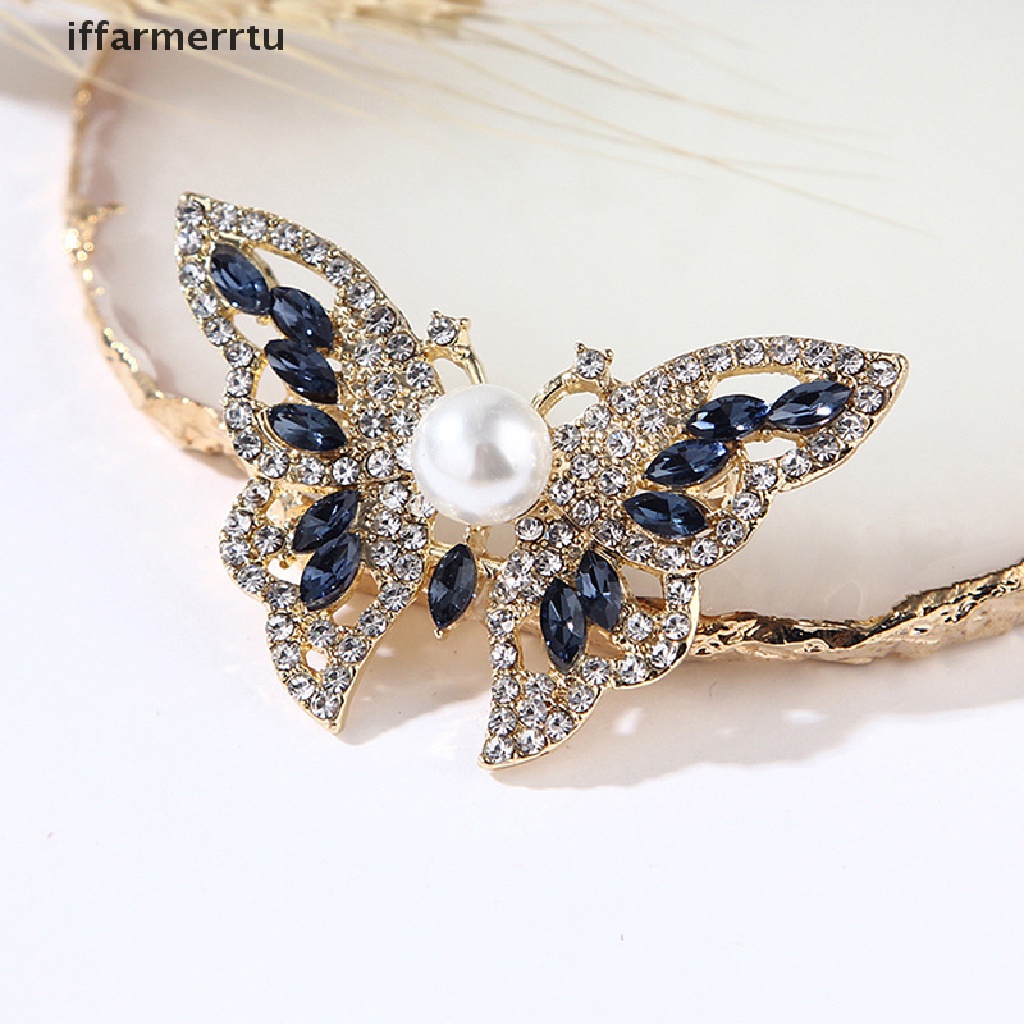 1 Ghim Cài Áo Hình Bướm Đính Đá Pha Lê Thanh Lịch Cho Nữ