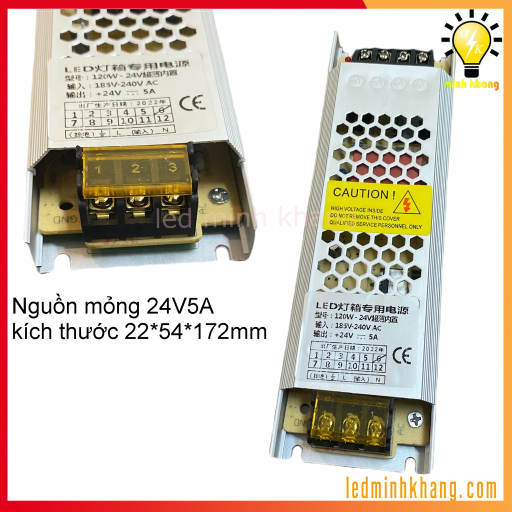Nguồn tổ ong 24V 5A dẹt mỏng - sản phẩm chính hãng
