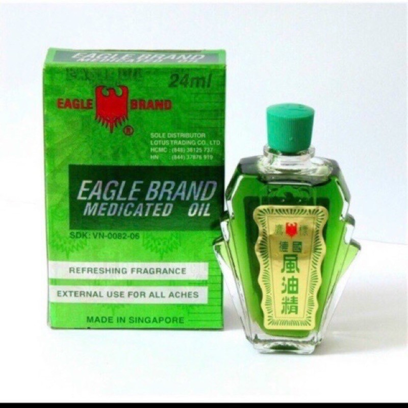 Dầu Gió Nước Xanh 2 Nắp SingaPore Eagle Brand