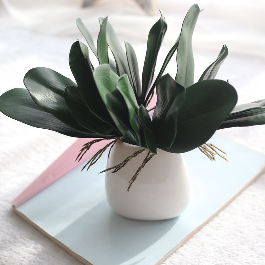 Set 2 nhánh lá phong lan giả trang trí độc đáo