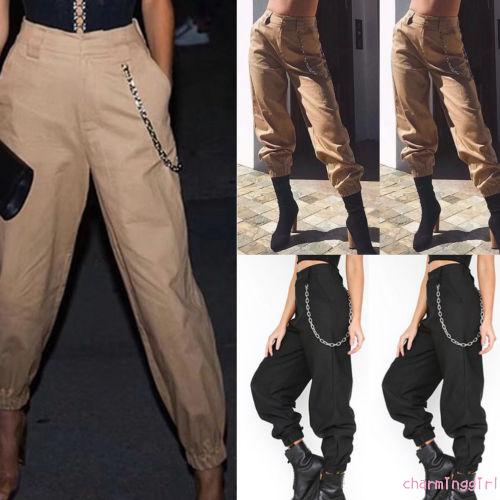 Quần jogger lưng cao phối túi thời trang cho nữ