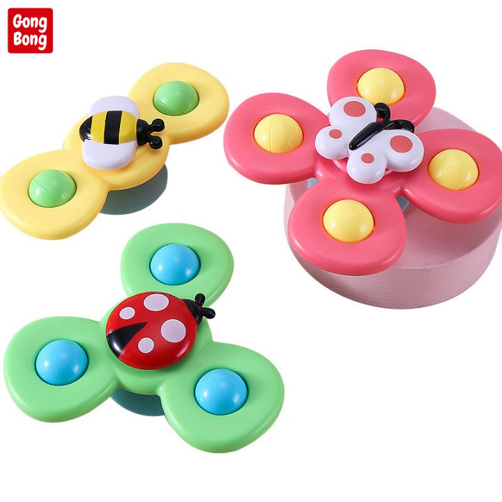 Con quay cho bé bộ 3 spinner đồ chơi trong nhà chong chóng gắn tường có tiếng lục lạc cho trẻ em Gong Bong store