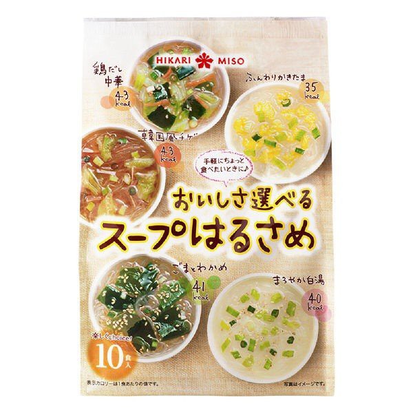 MIẾN ĂN LIỀN NHIỀU VỊ HIKARI MISO NỘI ĐỊA NHẬT (10 GÓI/ TÚI), miến ăn liền có vị cá, rong biển, hải sản và đậu nành.