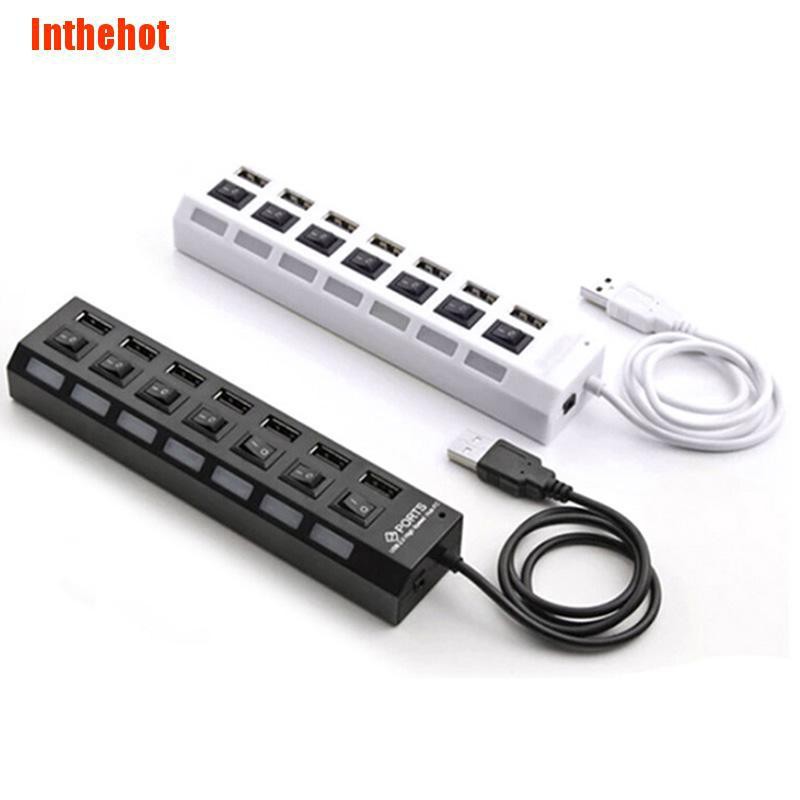 Bộ Chia 7 Cổng Usb 2.0 + Bộ Chuyển Đổi Nguồn Ac Cho Pc / Laptop /