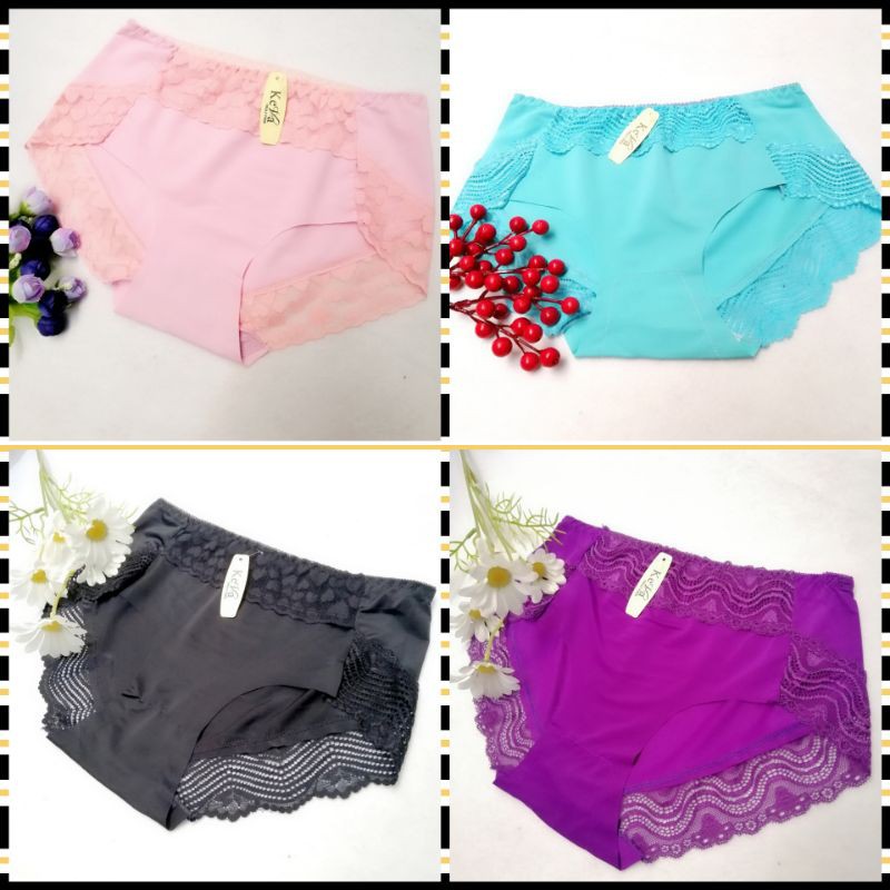 Quần Lót Nữ Su Thun Lạnh Phối Ren Cạp Cao 40kg đến 60kg | BigBuy360 - bigbuy360.vn