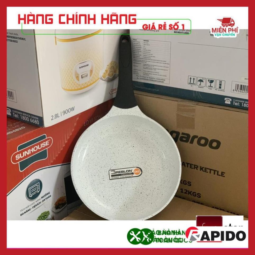 Chảo chống dính bếp từ, chảo từ men Đức Rapido 20cm, 24cm, 28cm đáy phẳng,thân và đáy chảo bằng nhôm đúc nguyên khối