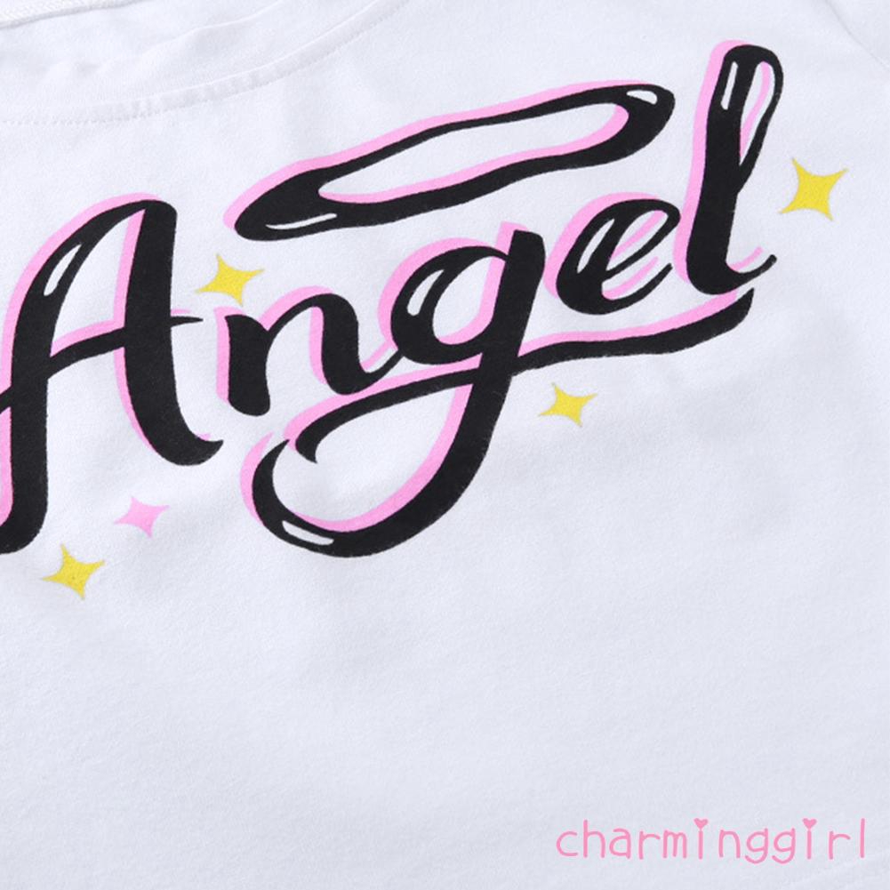 Áo Croptop Tay Ngắn In Chữ Thời Trang Cho Nữ