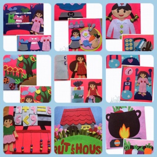 Sách vải handmade chủ đề cuộc sống hàng ngày ( hình thật)